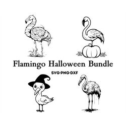 Flamingo Halloween Bundle , Flamingo Svg , Halloween Designs