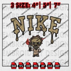 Nike Leatherface Horror Character Embroidery, Horror Characters Embroidery Files, Halloween Machine Embroidery Pattern