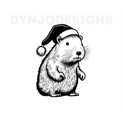 santa capybara , capybara svg , christmas designs