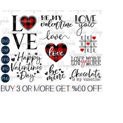 Valentines Day SVG Bundle, Be Mine SVG, Love SVG, Buffalo Plaid Heart Svg, Shirt, Png, Svg Files For Cricut, Sublimation