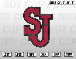 St. John's Red Storm Embroidery File, NCAA Teams Embroidery Designs, Machine Embroidery Design File