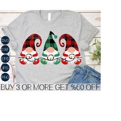 Christmas Gnome SVG, Christmas Lights SVG, Gnomes Clipart, Buffalo Plaid Svg, Funny, Png, Svg File For Cricut, Sublimati