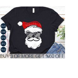 Santa SVG, Christmas SVG, Santa Face SVG, Sunglasses Svg, Santa Claus Png, Funny, Shirt, Svg Files For Cricut, Sublimati