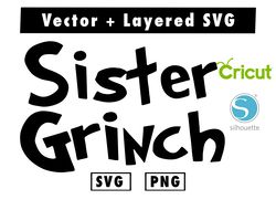 sister grinch svg and png files for cricut machine , anime svg , manga svg , Goku svg