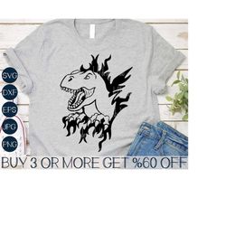 Dinosaur SVG, Ripped Shirt Dino SVG, T Rex Scratch SVG, Mama Daddy Saurus Svg, Files For Cricut, Silhouette, Sublimation