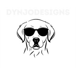 Dog With Sunglasses, Dog Svg, Golden Retriever Svg, Golden Retriever Clipart, Golden Retriever Png, Cut Files For Cricut