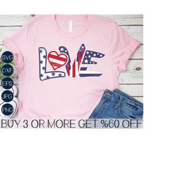 US Love SVG, 4th of July SVG, American Flag Heart Svg, Patriotic Svg, Fourth of July Png, Files For Cricut, Sublimation