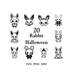 Rabbit Halloween Bundle , Rabbit Svg , Halloween Designs