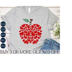 Apple Heart SVG, Teacher Valentine SVG, Funny Teacher Shirt Svg, Kids Valentines Png, Svg Files For Cricut, Sublimation