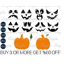 Pumpkin Face SVG, Pumpkin SVG, Funny Halloween SVG, Jack O Lantern, Shirt, Png, Files for Cricut, Silhouette, Sublimatio