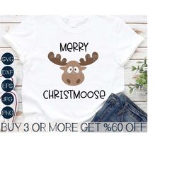 Merry Christmoose SVG, Funny Christmas SVG, Reindeer SVG, Kids Christmas Shirt Svg, Png, Svg Files For Cricut, Sublimati