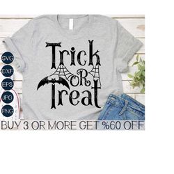 Trick or Treat SVG, Halloween SVG, Spider Web SVG, Spooky Svg, Kids Halloween Svg, Png, Svg Files for Cricut, Sublimatio