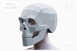 DIY Paper Skull Helmet 3D Papercraft template PDF