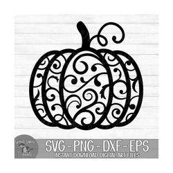 Pumpkin - Fall, Halloween, Autumn - Instant Digital Download - svg, png, dxf, and eps files included!