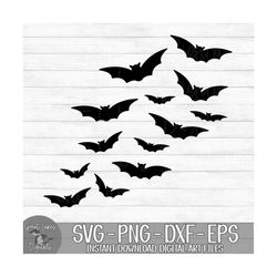 Bat Swarm - Instant Digital Download - svg, png, dxf, and eps files included! Fall, Autumn, Halloween