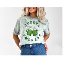 Retro St Patty's Day Tie Dye Comfort Colors Shirt, Cheers F*ckers Shirt, Vintage St Patricks Day Shirt, Day Drinking Shi