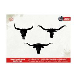 Texas Longhorn, Head Instant, Bull, Bull Clipart, Download SVG, PNG digital download