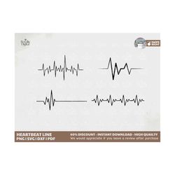 Heartbeat Line SVG Files, ECG EKG Cut Files, Healthcare svg, Nurse Vector, Heartbeat Pulse Clip Art, Instant Digital Dow