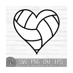 Volleyball Heart - Instant Digital Download - svg, png, dxf, and eps files included!