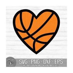 Basketball Heart - Instant Digital Download - svg, png, dxf, and eps files included!