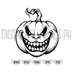 Halloween Pumpkin SVG, Pumpkin Face, Carving, Jack O Lantern, EPS, PNG, Cut File, Clipart, Shirt, Cricut, Silhouette, In