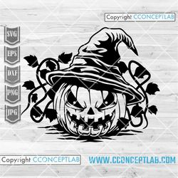 Pumpkin Scary svg | Halloween Shirt png | Witch Hat Cutfile | Ghost Stencil | Horror dxf | Creepy Boo Clipart | Spooky V