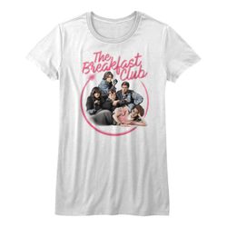 the breakfast club women's t-shirt | airbrush graffiti movie poster white graphic tee | classic film comedy movie shirt