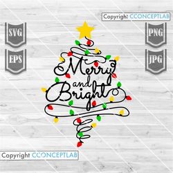 Merry and Bright Christmas Lights svg | Christma Lights svg | Christmas Clipart | Christmas Cutfile | Christmas svg | Me