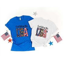 God Bless The USA Shirt, Stars and Stripes Shirt, 4th of July Shirt, Stars Peace and Stripes Retro, American Flag Shirt,