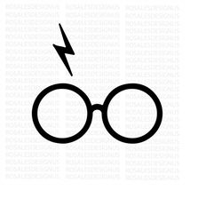 HP Glasses Svg, Potter Glasses silhouette, HP wizard world, Fantasy Wizard Svg, Eye Glasses Svg, HP Wizard Glasses