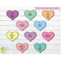 Valentine SVG Bundle, Heart Valentines Day svg  Love Funny Conversation Hearts svg Wine svg Files for Cricut Downloads S