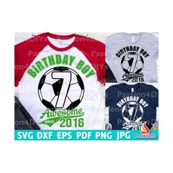Soccer 7th Birthday Svg, Soccer birthday boy 7 svg, Sports Birthday Party Shirt Design, Soccer ball Futbol Football svg,