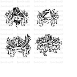 Wizardy Houses | svg | eps | png | cricut | silhouette | crafting