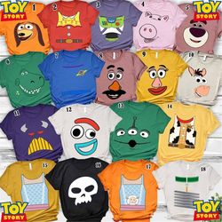 Toy Story Halloween Costume Tshirt Toddlers, Toy Story Character Group Shirts, Toy Costume Inspired, Halloween Cosplay T