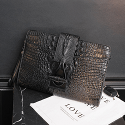 Retro Men's And Women's Casual File Bag Clutch Bag Faucet Handbag