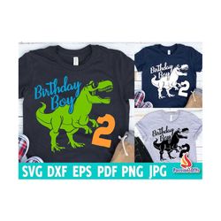 Dinosaur Birthday Boy Svg, Kids Two Rex Svg, Rawr I am 2 T-rex Shirt, Second Birthday Saurus Svg, Eps Png Pdf Cricut, Si