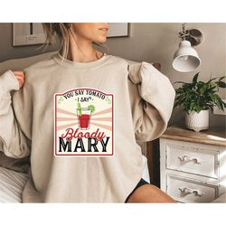 You say tomato i say bloody mary sweatshirt, bloody mary shirt, retro vintage tomatoes shirt, farmer shirt, tomato lover