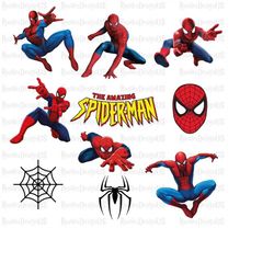 SPIDERMAN CLIPART, 10 Bundle, Spiderman PNG Spiderman Birthday, Spiderman Download, Spiderman