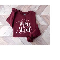 winter is stupid shirt, sweatshirt for winter, winter gift, cute winter top, sassy top, gift for christmas, funny winter