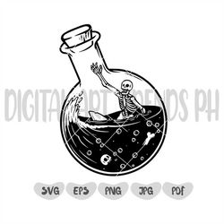 Skeleton inside bottle svg, Skeleton svg, Skeleton trapped in bottle svg, Skeleton cut files, Skeleton png, jpg, pdf, ep