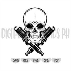 Skull Mechanic Svg | Mechanic Logo | Patriotic Skull Svg | Skull Mechanic Svg | Spark plugs Svg | Skull Svg | Mechanic S