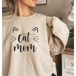Cat mom sweatshirt, meow cat sweatshirt, cat mom sweatshirt, cute cat sweatshirt, funny sweatshirt, cat lover sweatshirt