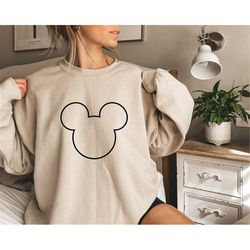 Mickey outline sweatshirt,disney sweatshirt,mickey mouse tee,vacation sweat,vacation shirt,mickey monogram shirt,mickey