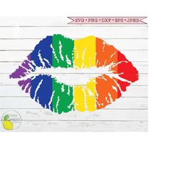 Rainbow Lips svg, 1980 Vintage svg Gay Pride svg LGBTQ svg files for Cricut Downloads Silhouette Clip Art