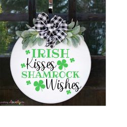 Irish Kisses Shamrock Wishes svg, St. Patrick's Day svg, Shamrock svg, Irish svg, Cricut projects, Silhouette, Lucky shi