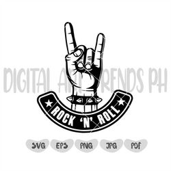 Rock And Roll Music SVG | Rock N Roll SVG | Rock hand sign Svg | Rock N Roll SVG | Rocker Svg | Heavy Metal Svg | Instan