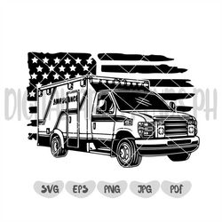 US Ambulance Clipart Svg File || Rescue Svg || Rescue Truck Svg || US Emergency vehicle Svg || Medical Vehicle Svg || US