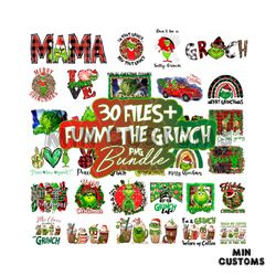 Funny The Grinch Christmas PNG Merry Christmas PNG Bundle