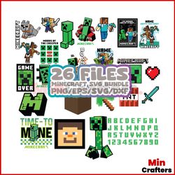 Minecraft Video Game Series SVG Bundle Files For Cricut