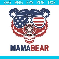 America mama bear svg, independence day svg, 4th of july svg, mama svg, bear svg, bear head svg, patriotic svg, america